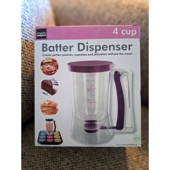 Pancake Batter Dispenser - 4-Cup Batter Dispenser with Squeeze Handle for Pan... - Picture 3 of 6